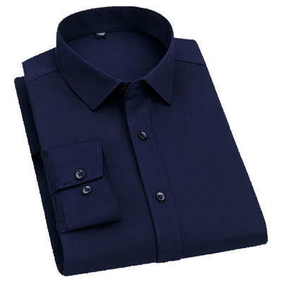 Férfi bambuszszálas klasszikus ruha hosszú ujjú ing tavaszi őszi fehér fekete tömör Chemise Homme férfi üzleti alkalmi ingek