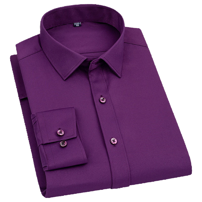 Férfi bambuszszálas klasszikus ruha hosszú ujjú ing tavaszi őszi fehér fekete tömör Chemise Homme férfi üzleti alkalmi ingek