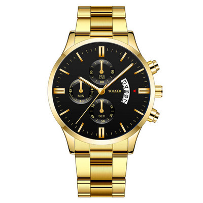 Modes nerūsējošā tērauda vīriešu pulkstenis rokassprādze Luksusa kalendārs Kvarca rokas pulkstenis biznesa pulksteņi vīrietim pulkstenis Relogio Masculino