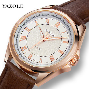 Ανδρικό ρολόι πολυτελείας επωνυμίας YAZOLE Επαγγελματικό ρολόι καρπού vintage στυλ για άνδρες με δερμάτινο λουράκι Ανδρικό ρολόι χειρός Relojes Hombre 2023
