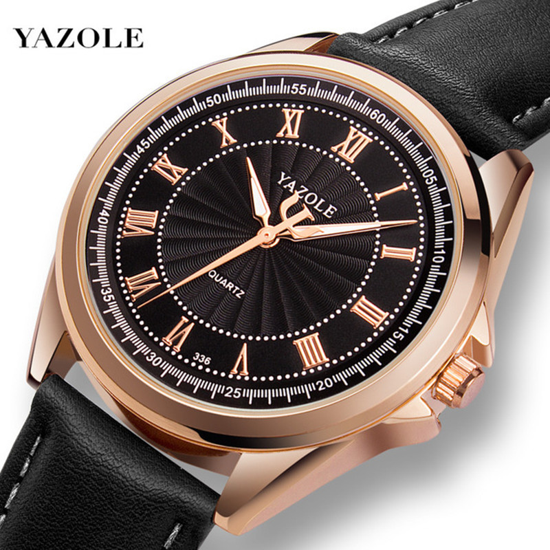 Marca YAZOLE Ceas de lux pentru bărbați Ceas de mână în stil vintage de afaceri pentru bărbați cu curea din piele Ceas de mână pentru bărbați Relojes Hombre 2023