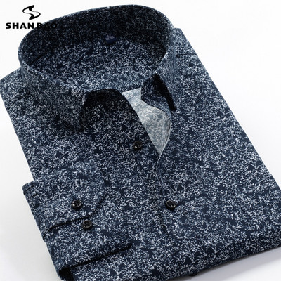 SHAN BAO márkájú férfi virágmintás ing 2022 tavasz új trend férfi alkalmi laza hosszú ujjú ing 5XL 6XL 7XL 8XL 9XL 10XL