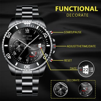 Luxe Mens Zakelijke Horloges Mode Mannen Sport Roestvrij Staal Waterdichte Quartz Horloge Lichtgevende Klok Relogio Masculino