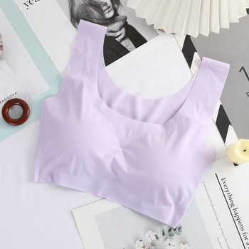 Ice Silk Sleep Bralette за жени Секси бельо Безшевна жилетка Дамско бельо Yoga Sports Bralette нижнее белье женское