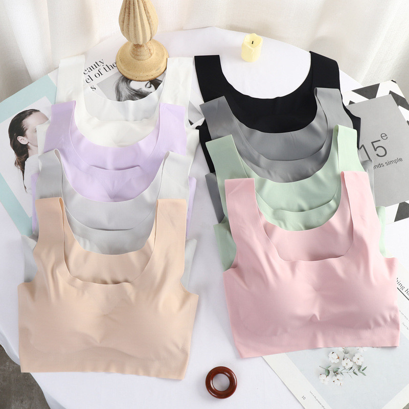 Ice Silk Sleep Liemenėlė moterims Seksualus apatinis trikotažas Besiūlė liemenė Moteriški apatiniai Joga Sportiniai Bralette нижнее белье женское