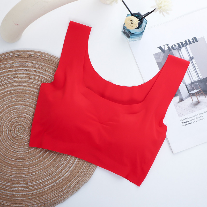 Ice Silk Sleep Liemenėlė moterims Seksualus apatinis trikotažas Besiūlė liemenė Moteriški apatiniai Joga Sportiniai Bralette нижнее белье женское