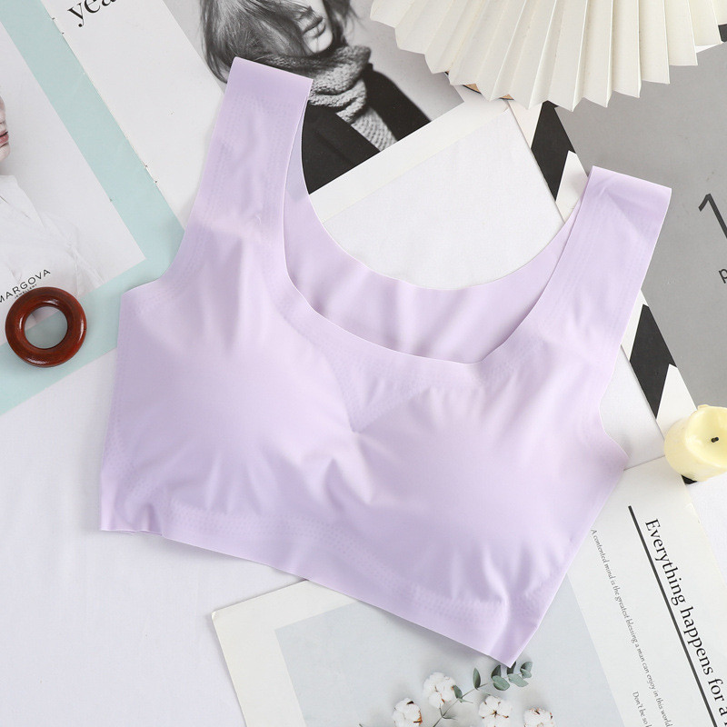 Ice Silk Sleep Liemenėlė moterims Seksualus apatinis trikotažas Besiūlė liemenė Moteriški apatiniai Joga Sportiniai Bralette нижнее белье женское