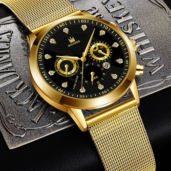 Ανδρικά ρολόγια με μαύρο λουράκι 2022 Relogio Brand Fashion Ανδρικά ρολόγια Μπλε χρυσό Πολυτελές κοίλο ρολόι ρετρό ανδρικό 2022 Relojes Para Hombre