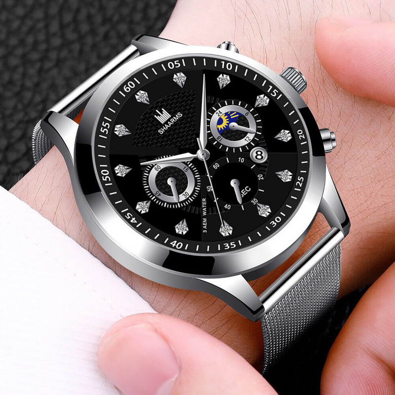 2022 m. „Relogio“ prekės ženklo madingi vyriški laikrodžiai su juodu dirželiu Mėlynas auksinis prabangus tuščiaviduris retro stiliaus laikrodis vyrams 2022 m. „Relojes Para Hombre“