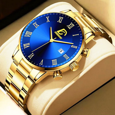 Ανδρικά χρυσά ρολόγια από ανοξείδωτο χάλυβα μόδας 2022 Πολυτελές μινιμαλιστικό ρολόι καρπού χαλαζία Ανδρικό επαγγελματικό casual ρολόι relogio masculino