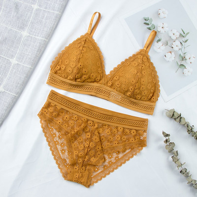 Sieviešu mežģīņu krūštura komplekti bezšuvju apakšveļa bez aizmugures veste Sexy polsterēta bralette apakšveļa Īpaši plāns krūšturis un īsu komplekti Sieviešu intīmas lietas