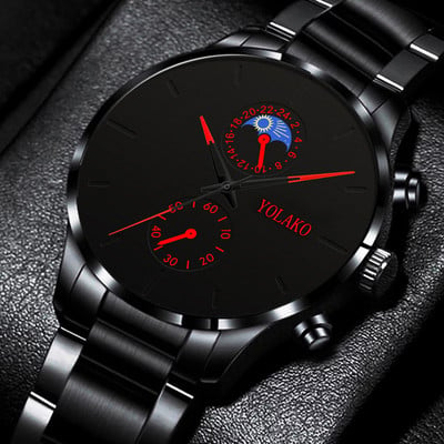 2022 m. madingi vyriški laikrodžiai Prabangūs vyriški juodi nerūdijančio plieno kvarciniai rankiniai vyriški verslo kasdieniai odiniai laikrodžiai relogio masculino