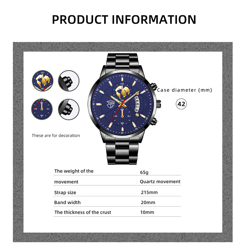 Luxus divatos férfi kvarc órák rozsdamentes acél naptár karkötő szett üzleti bőr karóra férfiaknak relogio masculino