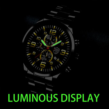 2022 Модни мъжки спортни часовници Мъжки луксозен кварцов ръчен часовник от неръждаема стомана Светещ часовник Мъжки бизнес ежедневен кожен часовник