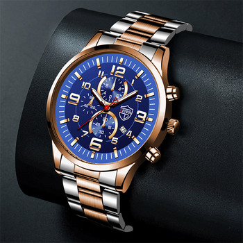 Ανδρικά ανδρικά αθλητικά ρολόγια μόδας 2022 Πολυτελές ρολόι καρπού από χαλαζία από ανοξείδωτο ατσάλι Φωτεινό ρολόι Man Business Casual δερμάτινο ρολόι