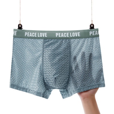 Vīriešu apakšbiksītes Modāla vīriešu apakšveļa Bokseri Elpojošs vīrietis Ledus zīds Seksīgi U Izliekts Bokseris Masīvas apakšbikses Ērti sietveida šorti