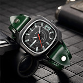 Vīriešu vintage govs ādas kvadrātveida kvarca pulkstenis luksusa rokas pulksteņi vīriešu pulkstenis Relógio Masculino Montre Homme