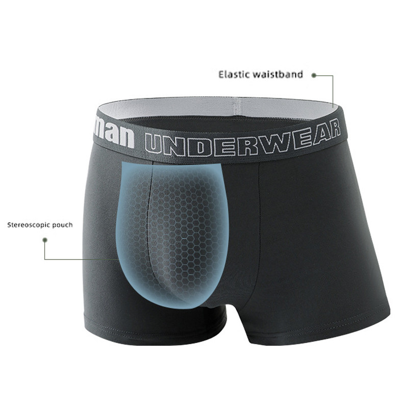 4db/tétel Férfi Fehérnemű Divat Pamut Kényelmes Lélegző Boxerek Férfi Alsónadrágok Férfi Betűvel Nyomtatott Bugyi Rövidnadrágok Fehérnemű