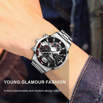 2022 Fashion Heren Horloges Luxe Rvs Quartz Horloge Kalender Lichtgevende Klok Mannen Business Casual Lederen Horloge