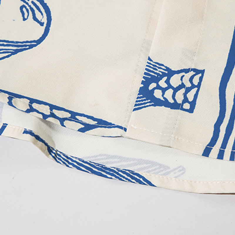 Negabaritiniai vyriški havajietiški marškinėliai Y2K gatvės drabužiai japoniški vasaros mygtukai paplūdimio marškiniai su žuvies raštu trumpomis rankovėmis, laisvalaikio moteriška Aloha palaidinė