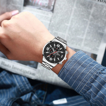 reloj hombre Ανδρικά casual ρολόγια πολυτελείας Επαγγελματικά ρολόγια χειρός από ανοξείδωτο χάλυβα χαλαζία Ημερολόγιο Ανδρικό αθλητικό βραχιόλι montre homme
