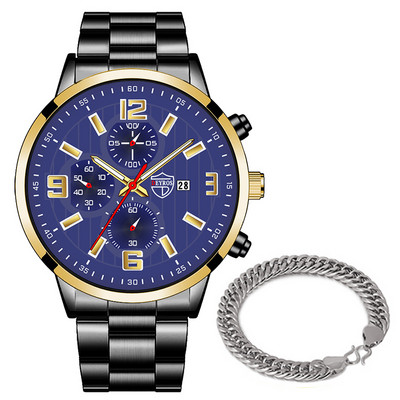 reloj hombre Muški ležerni satovi Luksuzni poslovni Kvarcni ručni sat od nehrđajućeg čelika Kalendar Muška sportska narukvica montre homme