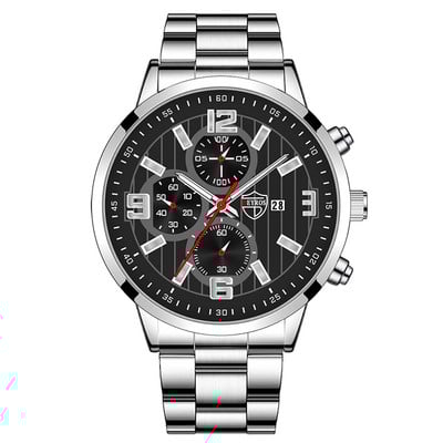 reloj hombre Muški ležerni satovi Luksuzni poslovni Kvarcni ručni sat od nehrđajućeg čelika Kalendar Muška sportska narukvica montre homme