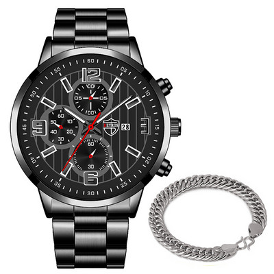 reloj hombre Muški ležerni satovi Luksuzni poslovni Kvarcni ručni sat od nehrđajućeg čelika Kalendar Muška sportska narukvica montre homme