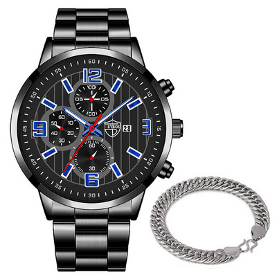 reloj hombre Muški ležerni satovi Luksuzni poslovni Kvarcni ručni sat od nehrđajućeg čelika Kalendar Muška sportska narukvica montre homme