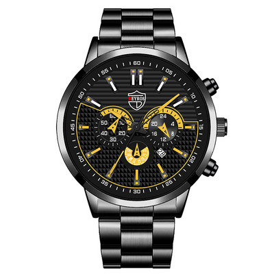 reloj hombre Satovi za muškarce Luksuzni srebrni kvarcni ručni sat od nehrđajućeg čelika Kalendar Modni muški poslovni ležerni sat s narukvicom