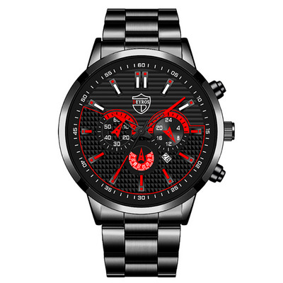 reloj hombre Satovi za muškarce Luksuzni srebrni kvarcni ručni sat od nehrđajućeg čelika Kalendar Modni muški poslovni ležerni sat s narukvicom