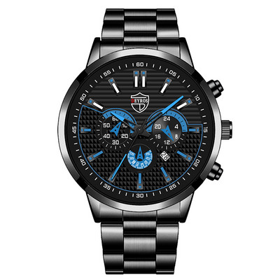 reloj hombre Satovi za muškarce Luksuzni srebrni kvarcni ručni sat od nehrđajućeg čelika Kalendar Modni muški poslovni ležerni sat s narukvicom