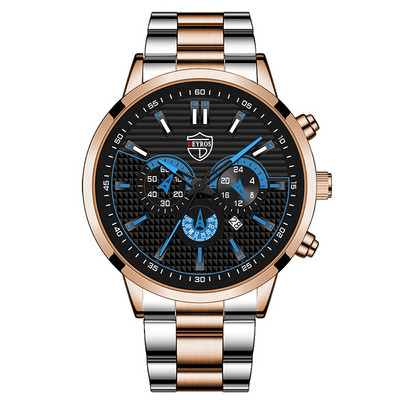 reloj hombre Satovi za muškarce Luksuzni srebrni kvarcni ručni sat od nehrđajućeg čelika Kalendar Modni muški poslovni ležerni sat s narukvicom