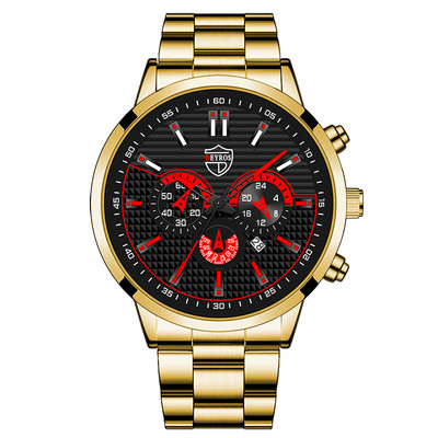 reloj hombre Satovi za muškarce Luksuzni srebrni kvarcni ručni sat od nehrđajućeg čelika Kalendar Modni muški poslovni ležerni sat s narukvicom