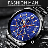 Meeste käekell, uus meeste moekell, meeste terasvöö võltsitud kolme silmaga helendav kvartskell Populaarne luksuskell