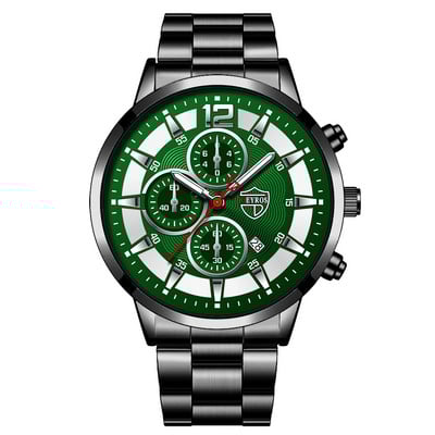 Meeste käekell, uus meeste moekell, meeste terasvöö võltsitud kolme silmaga helendav kvartskell Populaarne luksuskell