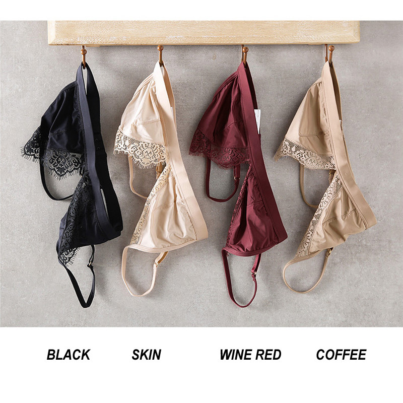 Puha szatén melltartó Kényelmes fehérnemű vezeték nélküli csipke melltartó 3/4 csésze intim fehérnemű Vékony varrat nélküli melltartó nőknek