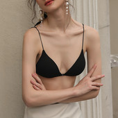 Új szexi elülső csatos varrat nélküli melltartó női stílusban Bralette Deep V Triangle Cup Bralet fehérnemű vezeték nélküli fehérnemű Push Up melltartó