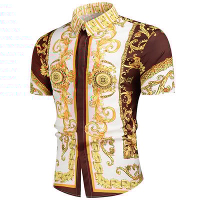 Luksusa karaliskais krekls vīriešu ikdienas, šauras piegriezuma vīriešu krekls ar īsām piedurknēm.