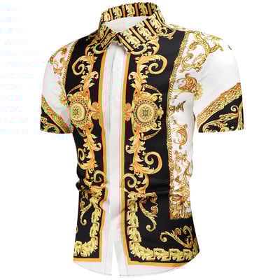 Luksusa karaliskais krekls vīriešu ikdienas, šauras piegriezuma vīriešu krekls ar īsām piedurknēm.