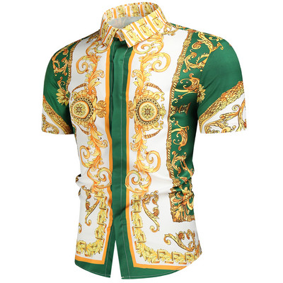 Luksusa karaliskais krekls vīriešu ikdienas, šauras piegriezuma vīriešu krekls ar īsām piedurknēm.