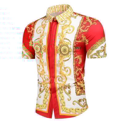 Luksusa karaliskais krekls vīriešu ikdienas, šauras piegriezuma vīriešu krekls ar īsām piedurknēm.