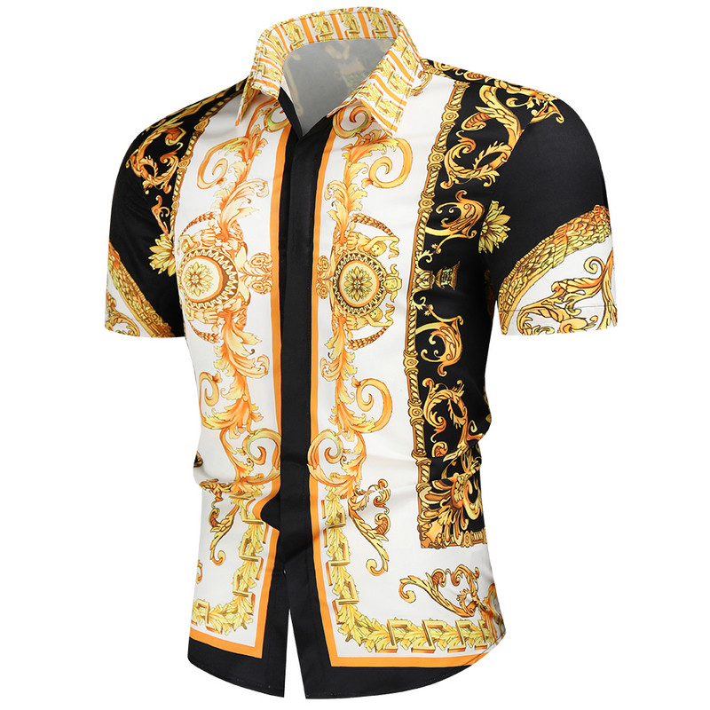 Luksusa karaliskais krekls vīriešu ikdienas, šauras piegriezuma vīriešu krekls ar īsām piedurknēm.