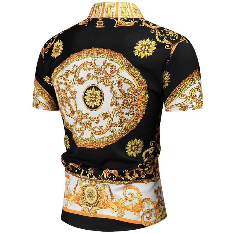 Luksusa karaliskais krekls vīriešu ikdienas, šauras piegriezuma vīriešu krekls ar īsām piedurknēm.