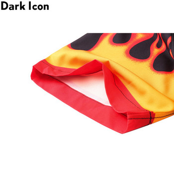 Dark Icon Flame Shirt Men Vintage Street Мъжка риза Лятна хавайска риза Мъжко облекло