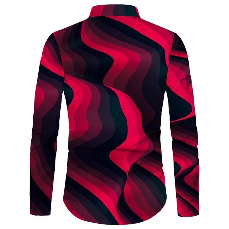 Luxus társasági férfi ingek Lehajtható galléros gombos ing Alkalmi rácsos mintás hosszú ujjú felsők Férfi ruhák Klub báli kardigán