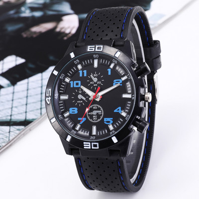 Sport Quartz Heren Horloge Mode Klassieke Luxe Racing Business Dial Casual Niet Waterdicht Gesp Analoge Zwart Horloge