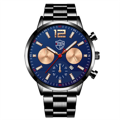 Modes vīriešu pulksteņi vīriešu biznesa nerūsējošā tērauda kvarca rokas pulkstenis kalendārs gaišs vīriešu ikdienas ādas pulkstenis reloj hombre