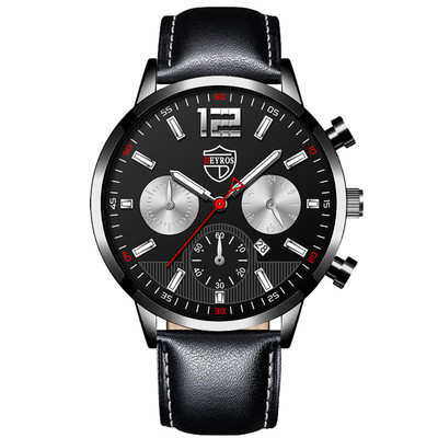 Modes vīriešu pulksteņi vīriešu biznesa nerūsējošā tērauda kvarca rokas pulkstenis kalendārs gaišs vīriešu ikdienas ādas pulkstenis reloj hombre