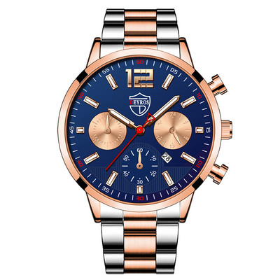 Modes vīriešu pulksteņi vīriešu biznesa nerūsējošā tērauda kvarca rokas pulkstenis kalendārs gaišs vīriešu ikdienas ādas pulkstenis reloj hombre